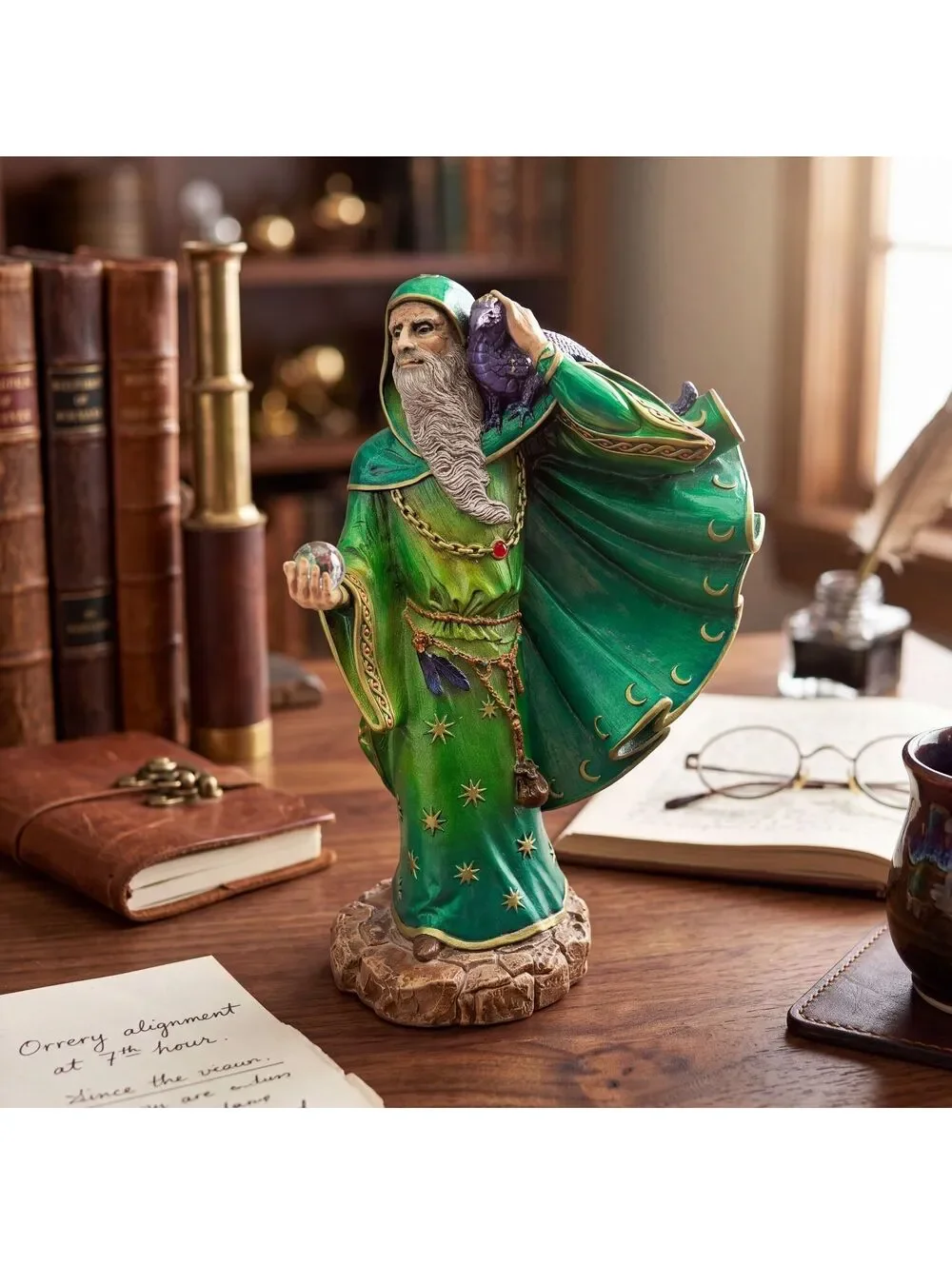Vtg Windstone Editions M. Pena Emerald Wind Wizard Crystal Ball #321/1000 7.5